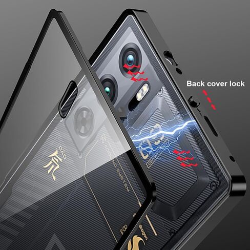 QUIETIP Magnetic Case for RedMagic 11 Pro/11S Pro with Screen Protector,[Compatible with MagSafe] Metal Frame + Translucent Matte Drop Protection Cover,Black in Kuwait