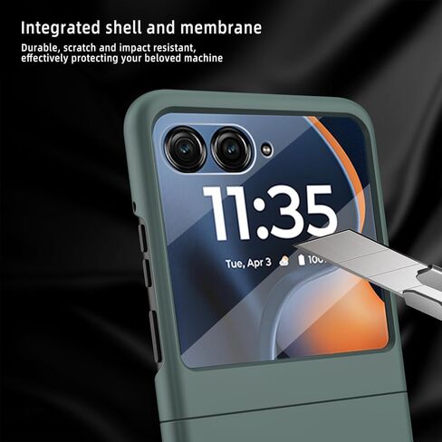 بالنسبة إلى Motorola Razr 2025/2024 CASE مع مقطع [واقي شاشة مدمج] ، وغطاء الهاتف النحيف النحيف ، وملحقات الحرس الحافظة الحزامية لـ Moto RAZR 2025/2024 (Black + Clip) in Kuwait