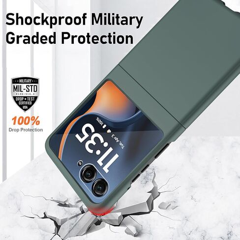 بالنسبة إلى Motorola Razr 2025/2024 CASE مع مقطع [واقي شاشة مدمج] ، وغطاء الهاتف النحيف النحيف ، وملحقات الحرس الحافظة الحزامية لـ Moto RAZR 2025/2024 (Black + Clip) in Kuwait