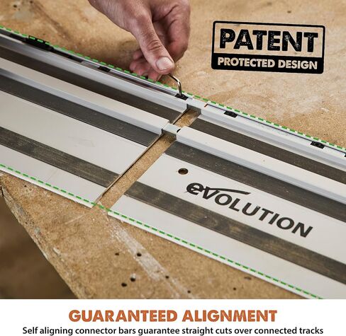 Evolution Power Tools ST2800 Circular Saw Guide Rail/Track Fits Makita, Bosch, Festool, (Clamps and Carry Bag Included), 110 Inches in Kuwait
