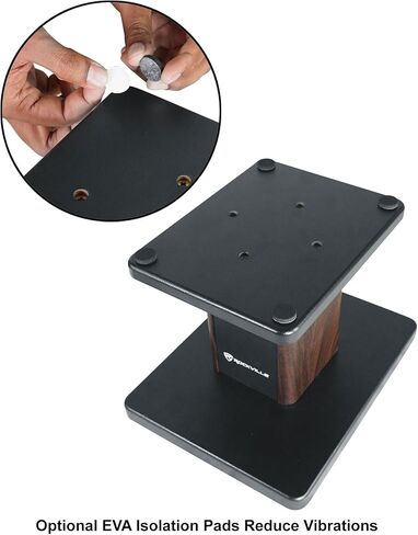 Rockville RHT8D Desktop Speaker Stands, Dark Wood, 66 lbs Capacity, Vibration Isolation Pads, Sturdy MDF Build, Sleek Design, for Bookshelf Speakers and Studio Monitors in Saudi Arabia