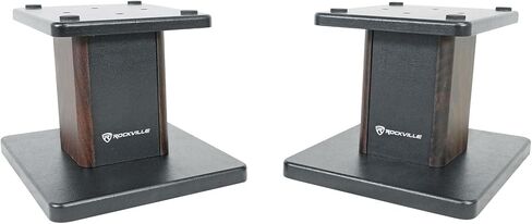 Rockville RHT8D Desktop Speaker Stands, Dark Wood, 66 lbs Capacity, Vibration Isolation Pads, Sturdy MDF Build, Sleek Design, for Bookshelf Speakers and Studio Monitors in Saudi Arabia
