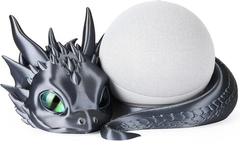 Dragon Stand for Echo Dot 4th/5th Gen ، حامل مكبر صوت ذكي ثلاثي الأبعاد وزينة سطح المكتب الرائعة (أسود أرجواني) in Kuwait