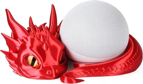 Dragon Stand for Echo Dot 4th/5th Gen ، حامل مكبر صوت ذكي ثلاثي الأبعاد وزينة سطح المكتب الرائعة (أسود أرجواني) in Kuwait