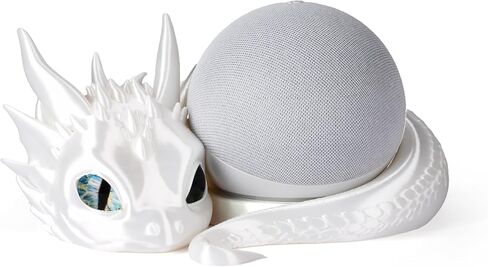 Dragon Stand for Echo Dot 4th/5th Gen ، حامل مكبر صوت ذكي ثلاثي الأبعاد وزينة سطح المكتب الرائعة (أسود أرجواني) in Kuwait