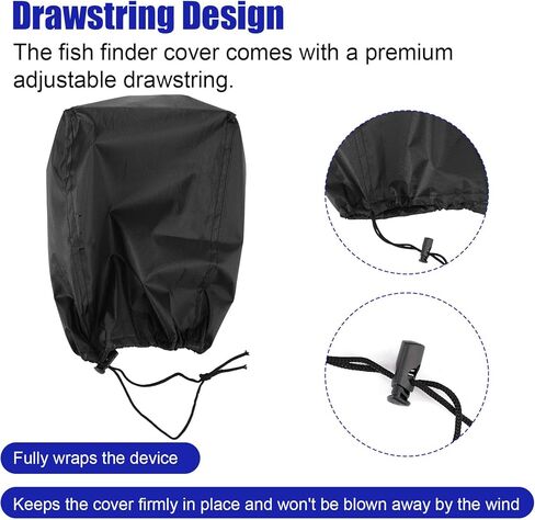 Fish Finder Cover for Lowrance Humminbird 12-Inch Fishfinder, Waterproof 210D Oxford Fabric Depth Protector Cover Accessories with Silver Coating & Drawstring to Protect Screen and Device in Kuwait