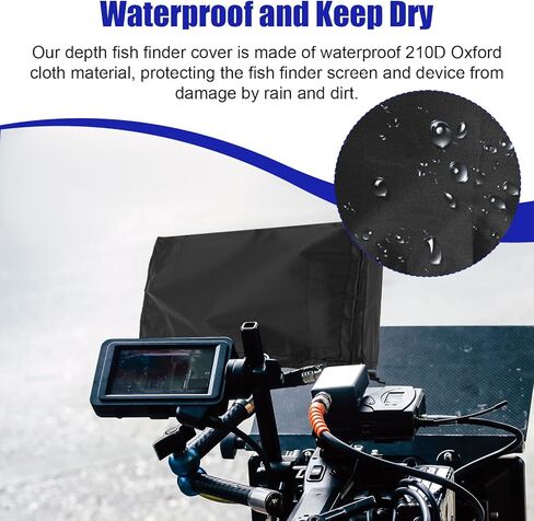 Fish Finder Cover for Lowrance Humminbird 12-Inch Fishfinder, Waterproof 210D Oxford Fabric Depth Protector Cover Accessories with Silver Coating & Drawstring to Protect Screen and Device in Kuwait