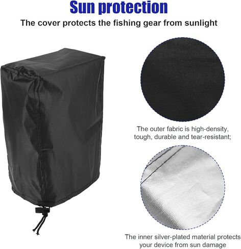 Fish Finder Cover for Lowrance Humminbird 12-Inch Fishfinder, Waterproof 210D Oxford Fabric Depth Protector Cover Accessories with Silver Coating & Drawstring to Protect Screen and Device in Kuwait