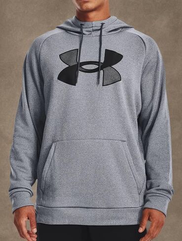 Under Armour Men's Armour Fleece Big Logo Hoodie 1373401 (as1, alpha, l, regular, regular, Pitch Gray Light Heather / Black-013, Large) in Saudi Arabia