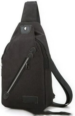Sling Backpack, Crossbody Chest Daypack for Men Women, Travel Outdoor Hiking Shoulder Bag (Black) in Saudi Arabia