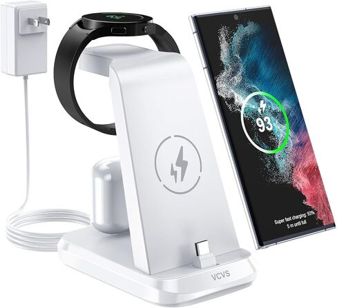 VCVS 36W USB C Super Fast Charging Station for Samsung Phones Watches Earbuds, 3 in 1 Charger for Samsung Galaxy Watch Ultra/7/6/5/4/3, Galaxy S24/S23/S22/21/20,Note20/10,Z Fold/Flip 5/4,USB-C Buds in Saudi Arabia
