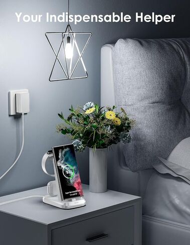 VCVS 36W USB C Super Fast Charging Station for Samsung Phones Watches Earbuds, 3 in 1 Charger for Samsung Galaxy Watch Ultra/7/6/5/4/3, Galaxy S24/S23/S22/21/20,Note20/10,Z Fold/Flip 5/4,USB-C Buds in Saudi Arabia