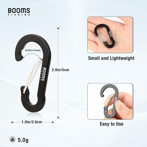 Booms Fishing 20Pack Small Carabiners: Multi-use 2in Carabiner Clips - Mini Keychain Caribeaner Clip for Keys, Camping, Hiking, Fishing, Kayaking in Saudi Arabia