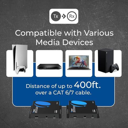 OREI 4K HDMI Extender Over IP CAT6-4K@30Hz One to Many Upto 400 Feet, Loop Out - Send to Multiple Location Over 1G Switch (HDS-EXM400-K) in Saudi Arabia