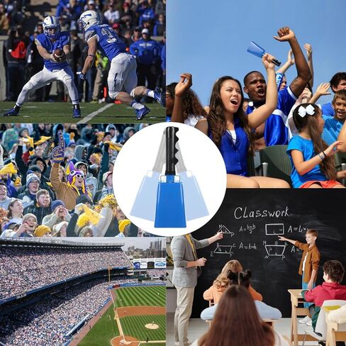 Steel Cowbell with Handle 8 Inch Cow Bells Noise Makers, 2 Pack Large Cowbells for Sporting Events, Hand Percussion Cowbells Cheering Bell for Football Game Party Concert Graduation School (White) in Saudi Arabia