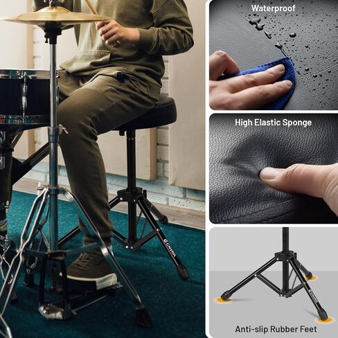 كاهايا كرسي طبلة بارتفاع قابل للتعديل من درام ثرون، مقعد طبلة مبطن قابل للطي، كرسي طبلة عالمي للاطفال والكبار CY0334 in Kuwait