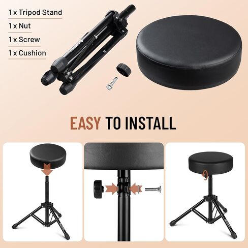 كاهايا كرسي طبلة بارتفاع قابل للتعديل من درام ثرون، مقعد طبلة مبطن قابل للطي، كرسي طبلة عالمي للاطفال والكبار CY0334 in Kuwait