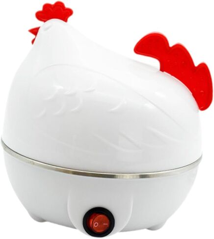 Electric Egg Cooker Egg Poacher Steaming or Boiling Portable Egg Boiler Egg Steamer for Kitchen Tools Home Steamed Egg Cook, white in Kuwait