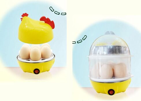 Electric Egg Cooker Egg Poacher Steaming or Boiling Portable Egg Boiler Egg Steamer for Kitchen Tools Home Steamed Egg Cook, white in Kuwait