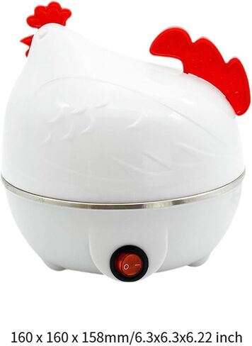 Electric Egg Cooker Egg Poacher Steaming or Boiling Portable Egg Boiler Egg Steamer for Kitchen Tools Home Steamed Egg Cook, white in Kuwait