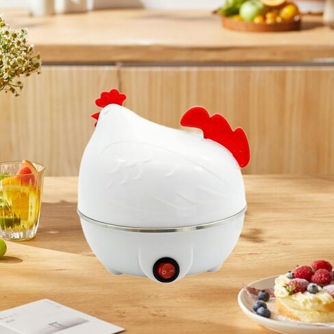 Electric Egg Cooker Egg Poacher Steaming or Boiling Portable Egg Boiler Egg Steamer for Kitchen Tools Home Steamed Egg Cook, white in Kuwait