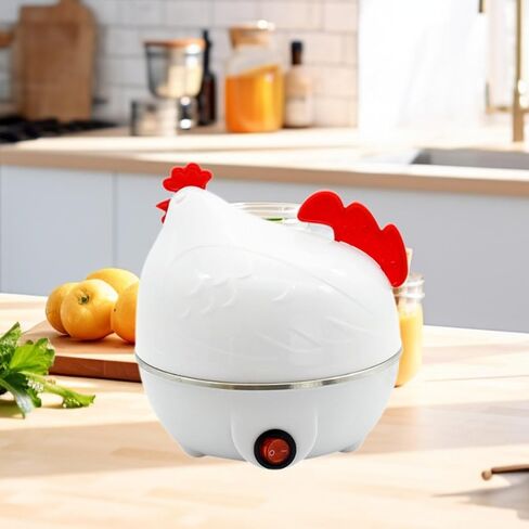 Electric Egg Cooker Egg Poacher Steaming or Boiling Portable Egg Boiler Egg Steamer for Kitchen Tools Home Steamed Egg Cook, white in Kuwait