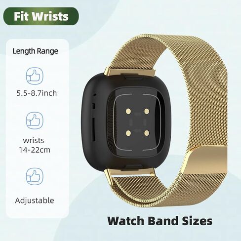 Compatible with Fitbit Versa 4 Band with Case, Metal Breathable Mesh Strap with Magnetic Clasp TPU Protective Bumper for Men Women in Saudi Arabia
