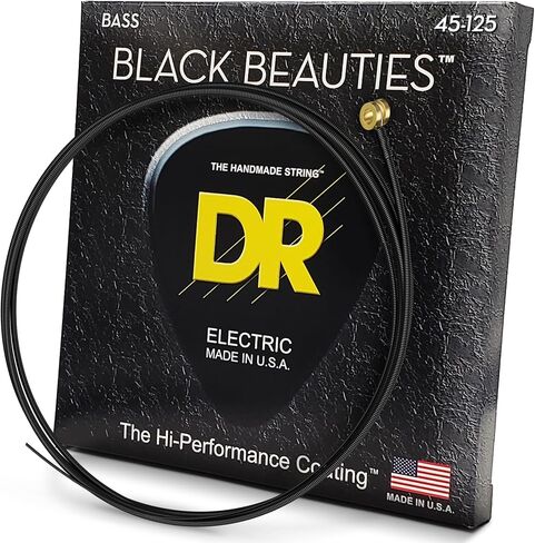 DR Strings Bass Strings, Black Beauties BASS Black Coated Nickel Plated Bass Guitar Strings on Round Core in Saudi Arabia