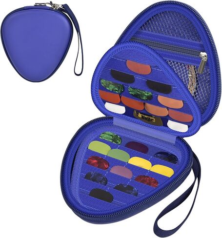 Guitar Picks Holder Case for Acoustic Electric Guitar Holds Over 39 Packs, Variety Pack Bass Picks Storage Pouch Organizer, Guitar Plectrums Bag with Mesh Pocket for Other Accessories (Box Only) in Saudi Arabia