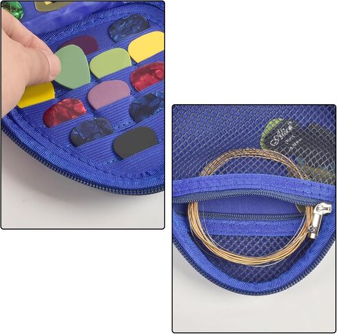 Guitar Picks Holder Case for Acoustic Electric Guitar Holds Over 39 Packs, Variety Pack Bass Picks Storage Pouch Organizer, Guitar Plectrums Bag with Mesh Pocket for Other Accessories (Box Only) in Saudi Arabia