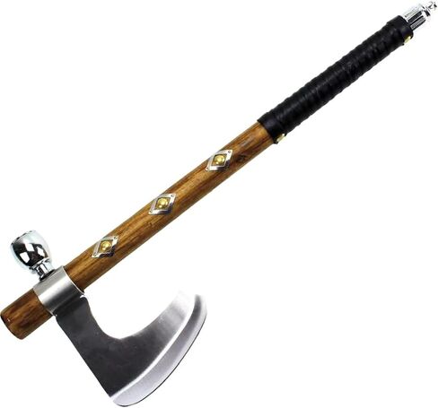 Snake Eye Tactical Native American Peace Pipe Tomahawk Axe 18.75-Inches Overall Length (Brown with Feather) in Saudi Arabia