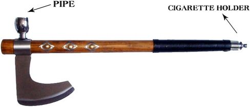Snake Eye Tactical Native American Peace Pipe Tomahawk Axe 18.75-Inches Overall Length (Brown with Feather) in Saudi Arabia