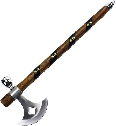 Snake Eye Tactical Native American Peace Pipe Tomahawk Axe 18.75-Inches Overall Length (Brown with Feather) in Saudi Arabia
