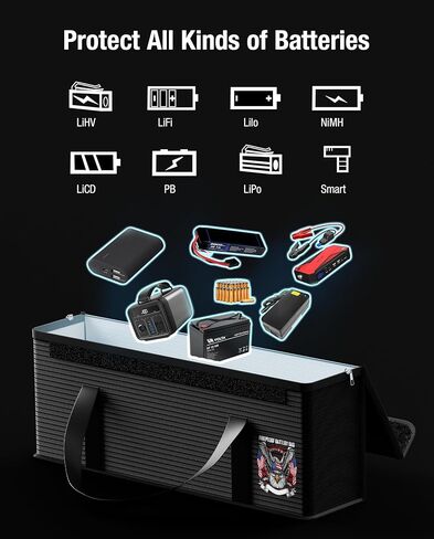 Fireproof Explosionproof Lipo Battery Safe Bag - Large Capacity Ebike Battery Storage Guard Pouch for Charging & Storage - Waterproof Protective Case for Ebike & Lithium Batteries(22x9x9.4 Inches) in Kuwait