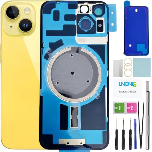 14 Back Glass Replacement for iPhone 14 Rear Back Cover Glass with Waterproof Frame and Camera Lens+Professional Repair Tool Kit (Midnight) in Saudi Arabia