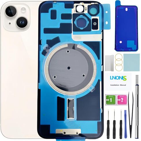 14 Back Glass Replacement for iPhone 14 Rear Back Cover Glass with Waterproof Frame and Camera Lens+Professional Repair Tool Kit (Midnight) in Saudi Arabia