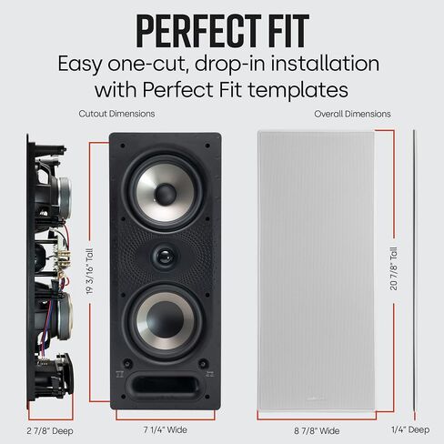 Polk Audio 265RT 3-Way In-Wall Speakers (4) & 255c-RT Center Channel Speaker | 5.1 Surround Sound | White, Paintable Grille in Saudi Arabia