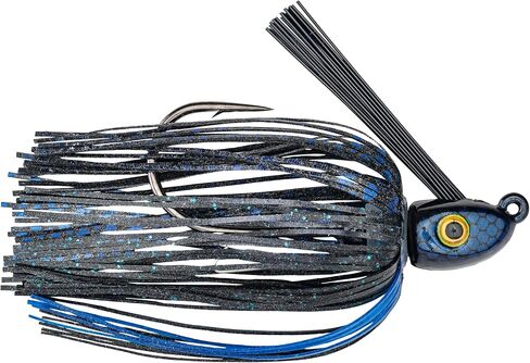Strike King (HAHCSJ38-2) Hack Attack Heavy Cover Swim Jig Fishing Lure, 2 - Black/Blue, 3/8 oz, Exclusive Gamakatsu Extra-Strong Siwash Hook in Saudi Arabia