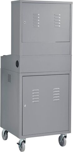 Global Industrial Mobile Security LCD Computer Cabinet Enclosure for 24" Diagonal Monitors, Steel Construction, Blue Powder Coat Finish, 24-1/2"W x 22-1/2"D x 62-3/4"H in Saudi Arabia