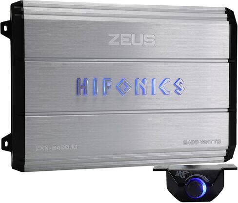 Hifonics ZXX-1000.4 Zeus Four Channel Car Audio Amplifier (Silver) – Class A/B Amp, 1000-Watt, Aluminum Heat Sink, Variable Electronic Crossover, Illuminated Logo in Kuwait