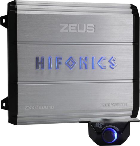 Hifonics ZXX-1000.4 Zeus Four Channel Car Audio Amplifier (Silver) – Class A/B Amp, 1000-Watt, Aluminum Heat Sink, Variable Electronic Crossover, Illuminated Logo in Kuwait