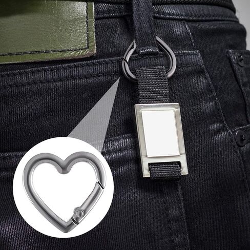 4pcs Heart Shaped Keychain Clip, Zinc Alloy Heavy Duty Heart Carabiner, Spring Snap Clasp Hook for Camping Hiking Fishing Traveling in Saudi Arabia