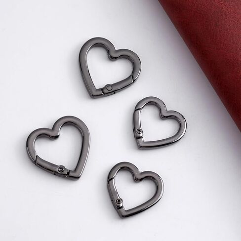 4pcs Heart Shaped Keychain Clip, Zinc Alloy Heavy Duty Heart Carabiner, Spring Snap Clasp Hook for Camping Hiking Fishing Traveling in Saudi Arabia