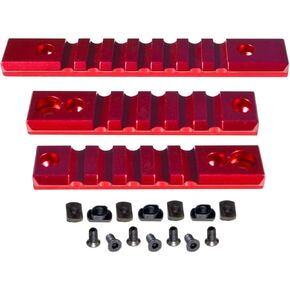 Picatinny Rail Section Kit for M-LOK Style Slots, 3 Piece Red