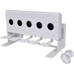 vidaXL 5-Hole Steel Drop Target with Reset Cord, Wall Mountable or Free-Standing, 1" Target Diameter, Ideal for Shooting Training, Robust Build