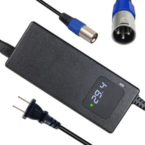 Yzpower 24V Lithium Battery Charger 3 Pin Male XLR Connector 29.4V 4A محول شاحن الطاقة المدمج للتبريد