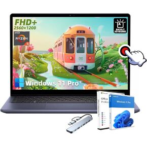 Dell Inspiron 14 7445 Laptop Touchscreen Computer - Office Lifetime License, 14" FHD+ Display, AMD Ryzen 5 8640HS(Beat i7-1255U) Win 11 Pro, Backlit KB, w/USB Hub, 32GB DDR5 RAM 1TB SSD