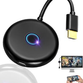 Wireless HDMI Transmitter and Receiver, Wireless HDMI Display Adapter,4K Decode 1080P Output 2.4G/5G Stable Signal for Streaming Audio File from Smartphone,Laptop to HDTV Projector Monitor,Plug & Play