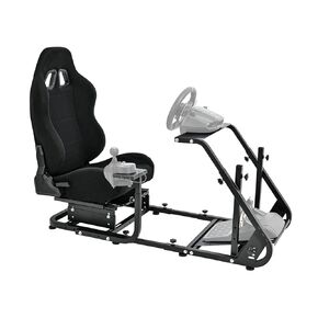 Marada Racing Simulator Cockpit with Comfort Gaming Seat Mountable Monitor Stand Fit for Logitech/Thrustmaster/Fanatec G25 G27 G29 T248 T300,Driving Race Sim Mount No Steering Wheel Pedal
