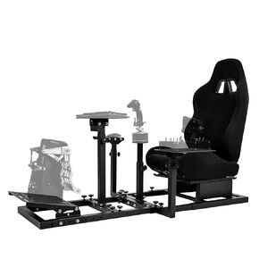 Supllueer Racing Flight Simulator Cockpit with Black Playseat fit for Thrustmaster,Logitech,Hotas Warthog,G29 G920 X52 X56, Sim Racing Cockpit, Wheel Pedal Throttle Joystick Keyboard Not Included